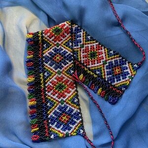 Handcrafted Ukrainian folk motif beaded necklace